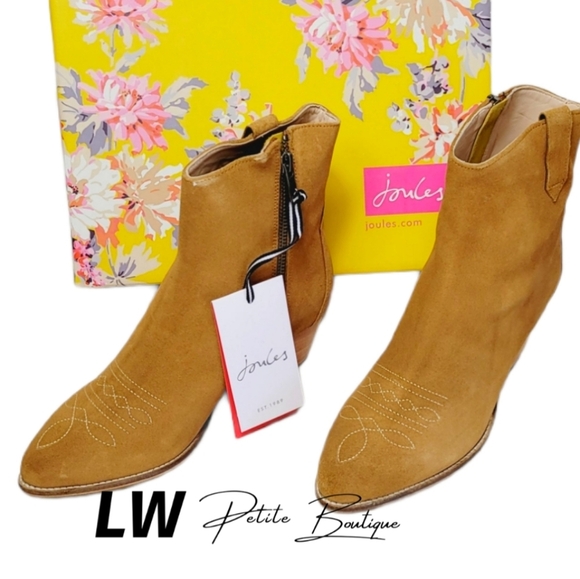 Joules Elmwood Suede Tan Western Boots sz 6 - Picture 2 of 10